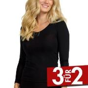 Damella Wool And Silk Long Sleeve Top Schwarz Wolle 38 Damen