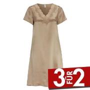 Damella Woven Silk Plain Nightdress Nougat Seide Small Damen