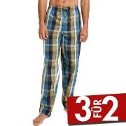 Jockey Loungewear Pant Woven Blau/Gelb Baumwolle Medium Herren