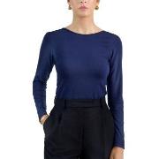 Bread and Boxers Long Sleeve Scoop Back Shirt Marine Viskose Small Dam...