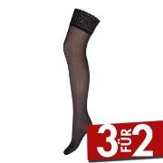 Decoy Strumpfhosen Stay-Up 20 Den Schwarz Polyamid L/XL Damen