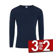 Dovre Wool Long Sleeve T-Shirt Marine Wolle Small Herren