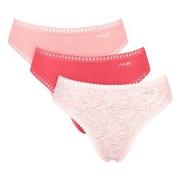 Sloggi 3P GO Crush High Leg Briefs Rot/Rosa Baumwolle Small Damen