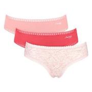 Sloggi 3P GO Crush Hipster Briefs Rot/Rosa Baumwolle Small Damen