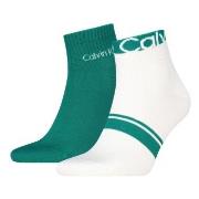 Calvin Klein 2P Cotton Logo Stripe Ankle Socks Jadegrün One Size Herre...