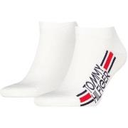 Tommy Hilfiger 2P Cotton Logo Stripe Sneaker Socks Weiß Gr 39/42 Herre...