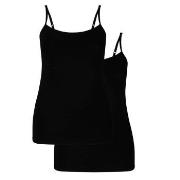 Bamboo basics 2P Vera Knitted Spaghetti Top Schwarz Small Damen