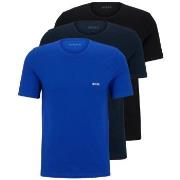BOSS 3P Classic Cotton Solid T-Shirt Schwarz/Blau Baumwolle Large Herr...