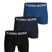 Björn Borg 3P Organic Cotton stretch Boxer Schwarz/Blau Medium Herren
