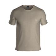 BOSS Waffle T Shirt Beige Medium Herren