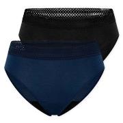 Schiesser 2P Care Rio Period Pants Schwarz/Blau Baumwolle 38 Damen