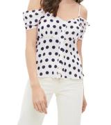 JIMMY SANDERS Damen Sommer-Bluse Off Shoulder-Bluse mit Punkten Benild...