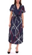 DELMAO Damen Maxi-Kleid stylisches Sommer-Kleid mit Allover-Muster 655...