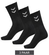 3 Paar hummel Basic Crew-Socken mit Kontrastwinkel Baumwoll-Strümpfe S...