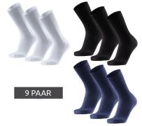 9 Paar DANISH ENDURANCE Bamboo Soft Top Herren und Damen Socken ohne G...