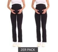 2er Sparpack neun 9 monate Damen Umstands-Leggings bequeme Schwangersc...