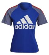 adidas Damen nachhaltiges Sport-Shirt T-Shirt mit Marken Aufdruck Rund...