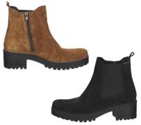 bama Stiefelette Damen Echtleder-Schuhe Chelsea-Boots wasserabweisend ...