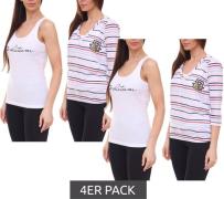 4er Pack TOM TAILOR T-Shirt Set Damen Sommer-Shirt und Baumwoll-Top 34...