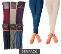 3er Pack ROGO Kinder Leggings Baumwoll-Hosen Alltags-Leggings Hellblau...