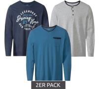 2er Sparpack LIVERGY Herren Pyjama Top Nachtwäsche Oberteil Schlaf-Shi...