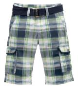 ARIZONA Kinder Cargo-Bermuda bequeme Shorts im Karo-Design Grün/Blau