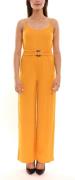 melrose Damen Jumpsuit ärmelloser Overall mit aufgesetztem Gürtel im P...