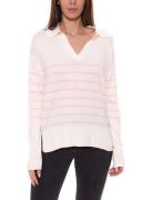 LAURA SCOTT Damen Langarm-Shirt gestreifter Pullover mit Polo-Kragen 8...