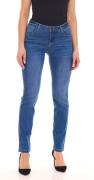 H.I.S. Damen Denim-Hose Slim Fit Jeans Mid Waist Baumwolle-Hose 943158...