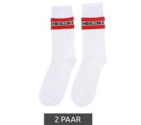 2 Paar BIKKEMBERGS Herren Tennis-Socken mit farblichem Marken Print Ba...