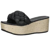 SHABBIES Amsterdam Damen Pantolette Echtleder-Sandale mit geflochtenem...