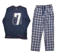 LIVERGY Herren Pyjama-Set 2-teilig karierter Schlafanzug Baumwoll-Pyja...