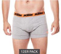 12er Pack KTM Herren Unterwäsche bequeme Boxershorts mit Logoprint BCX...