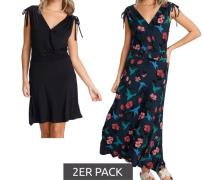 2er Pack AJC Damen Sommer-Kleid Maxi-Kleid mit floralem Allover-Print ...