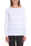 DELMAO Damen Langarm-Shirt gestreiftes Baumwoll-Sweatshirt 85025237 Bl...