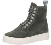 SANSIBAR Damen Echtleder-Schuhe Hi-Top Sneaker mit Filzfutter und Plat...