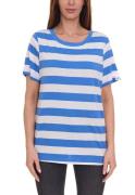 DELMAO Damen T-Shirt gestreiftes Rundhals-Shirt 63058126 Blau/Weiß