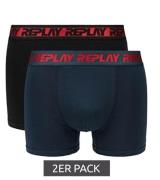 2er Pack REPLAY Herren Retro Boxershorts Baumwoll-Unterwäsche I101237-...