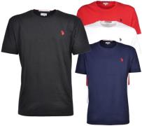 U.S. POLO ASSN. Herren Basic T-Shirt mit Marken-Stickerei Baumwoll-Shi...