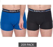 2er Pack REPLAY Herren Retro Boxershorts Baumwoll-Unterwäsche I101183 ...