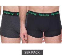 2er Pack REPLAY Herren Retro Boxershorts Baumwoll-Unterwäsche I101189 ...