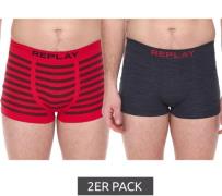 2er Pack REPLAY Herren Retro Boxershorts Enge-Unterwäsche I101113 N093...