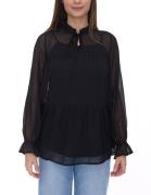 Aniston SELECTED Damen Sommer-Bluse mit Bindekragen Langarm-Bluse mit ...