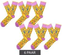 6 Paar Moustard Tetris Baumwoll-Socken mit Allover-Print im Retro-Game...