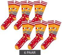 6 Paar Moustard Paris Herren Baumwoll-Socken mit Skyline von Paris All...