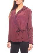 pieces elegante Damen Bluse zum Schnüren Violett