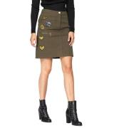 Aniston Twill-Rock cooler Damen Mini-Rock mit Gehschlitz Khaki