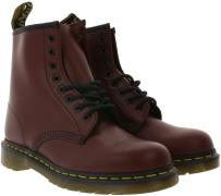 Dr. Martens Schuhe trendiger Damen Echtleder Stiefel mit gelben Nähten...