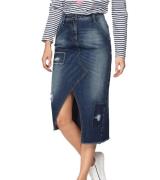 Aniston Denim-Rock eleganter Damen Jeans-Rock mit Destroyed-Effekten D...