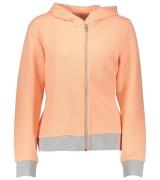 LUHTA Eila Fleece-Jacke bequemer Damen Pullover mit Kapuze Orange